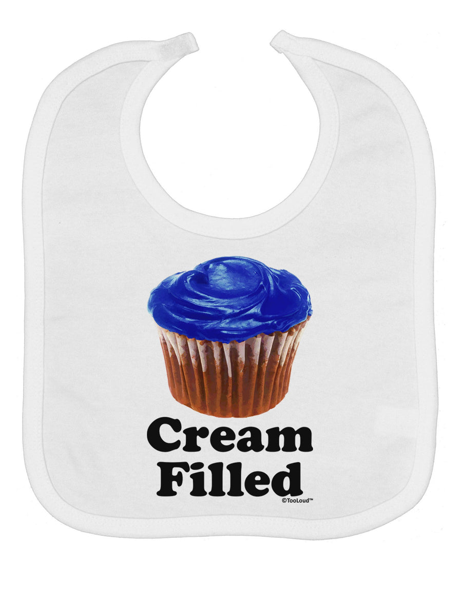 Cream Filled Blue Cupcake Design Baby Bib by TooLoud