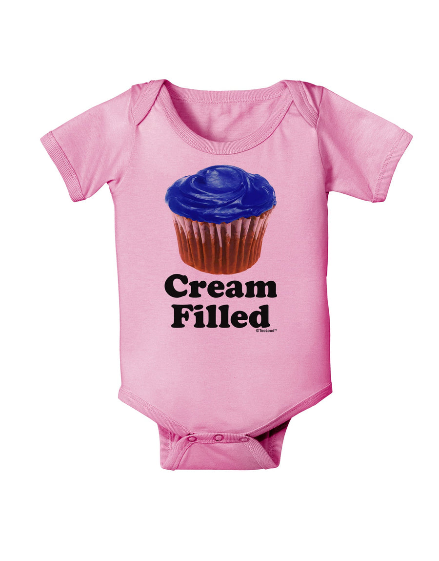 Cream Filled Blue Cupcake Design Baby Romper Bodysuit by TooLoud-Baby Romper-TooLoud-White-06-Months-Davson Sales