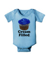 Cream Filled Blue Cupcake Design Baby Romper Bodysuit by TooLoud-Baby Romper-TooLoud-Light-Blue-06-Months-Davson Sales