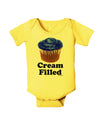 Cream Filled Blue Cupcake Design Baby Romper Bodysuit by TooLoud-Baby Romper-TooLoud-Yellow-06-Months-Davson Sales