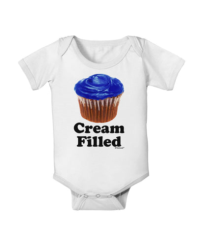 Cream Filled Blue Cupcake Design Baby Romper Bodysuit by TooLoud-Baby Romper-TooLoud-White-06-Months-Davson Sales