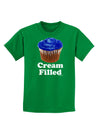 Cream Filled Blue Cupcake Design Childrens Dark T-Shirt by TooLoud-Childrens T-Shirt-TooLoud-Kelly-Green-X-Small-Davson Sales