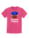 Cream Filled Blue Cupcake Design Childrens Dark T-Shirt by TooLoud-Childrens T-Shirt-TooLoud-Sangria-X-Small-Davson Sales