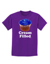 Cream Filled Blue Cupcake Design Childrens Dark T-Shirt by TooLoud-Childrens T-Shirt-TooLoud-Purple-X-Small-Davson Sales