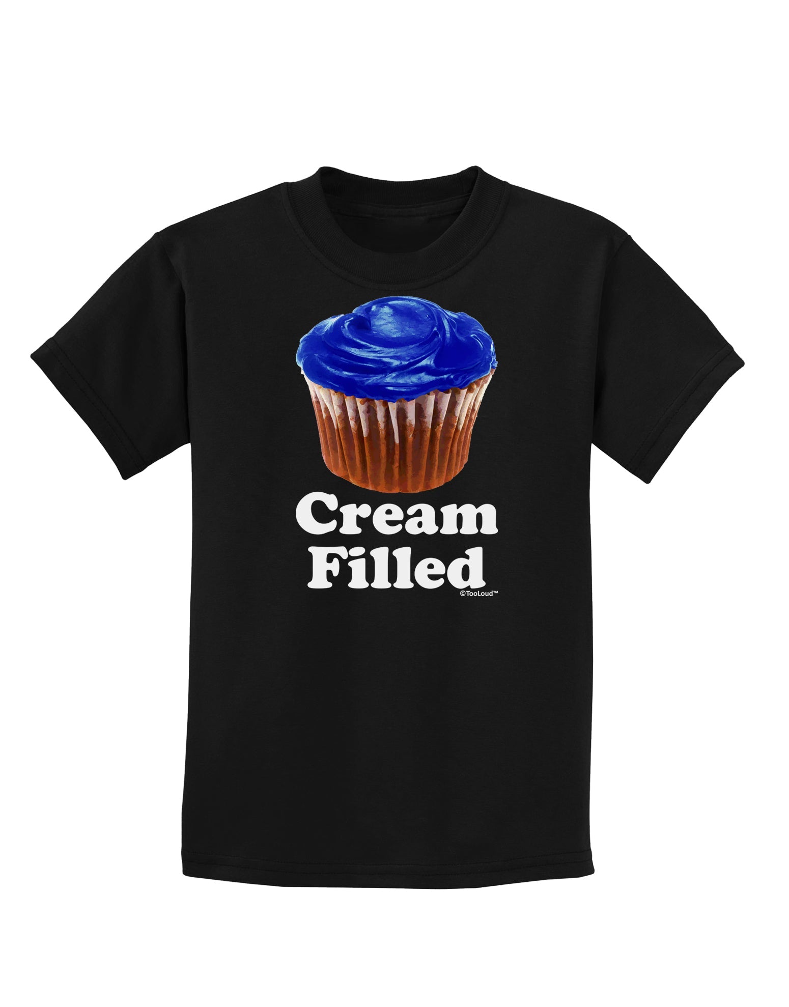 Cream Filled Blue Cupcake Design Childrens Dark T-Shirt by TooLoud-Childrens T-Shirt-TooLoud-Black-X-Small-Davson Sales