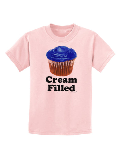 Cream Filled Blue Cupcake Design Childrens T-Shirt by TooLoud-Childrens T-Shirt-TooLoud-PalePink-X-Small-Davson Sales