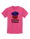 Cream Filled Blue Cupcake Design Childrens T-Shirt by TooLoud-Childrens T-Shirt-TooLoud-Sangria-X-Small-Davson Sales