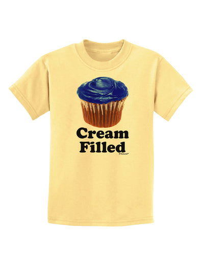 Cream Filled Blue Cupcake Design Childrens T-Shirt by TooLoud-Childrens T-Shirt-TooLoud-Daffodil-Yellow-X-Small-Davson Sales