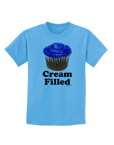 Cream Filled Blue Cupcake Design Childrens T-Shirt by TooLoud-Childrens T-Shirt-TooLoud-Aquatic-Blue-X-Small-Davson Sales