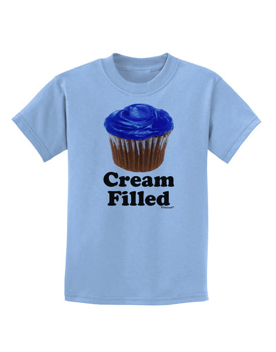 Cream Filled Blue Cupcake Design Childrens T-Shirt by TooLoud-Childrens T-Shirt-TooLoud-Light-Blue-X-Small-Davson Sales