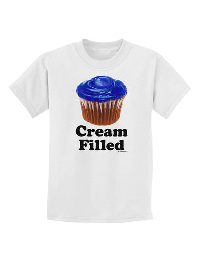 Cream Filled Blue Cupcake Design Childrens T-Shirt by TooLoud-Childrens T-Shirt-TooLoud-White-X-Small-Davson Sales