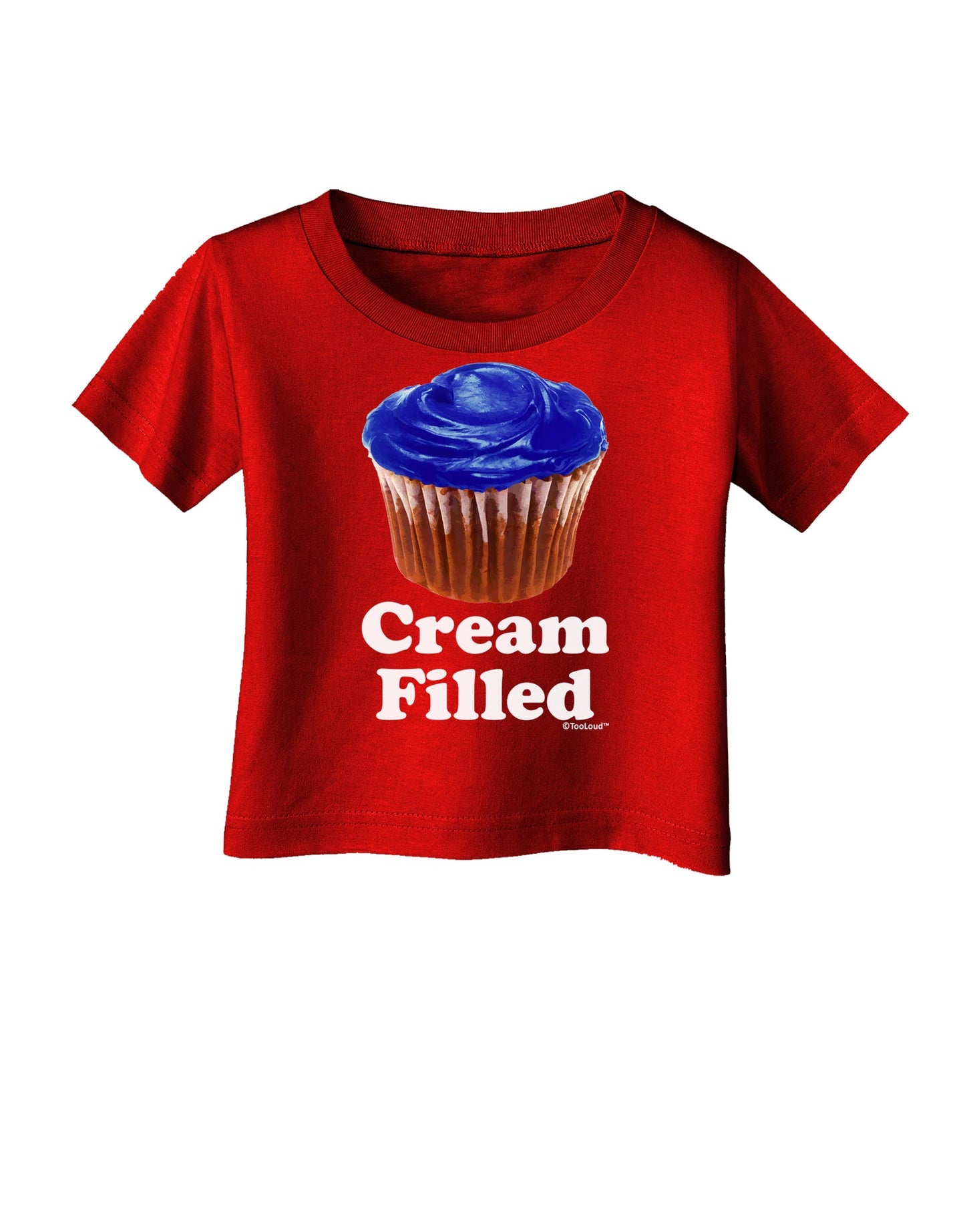 Cream Filled Blue Cupcake Design Infant T-Shirt Dark by TooLoud-Infant T-Shirt-TooLoud-Red-06-Months-Davson Sales