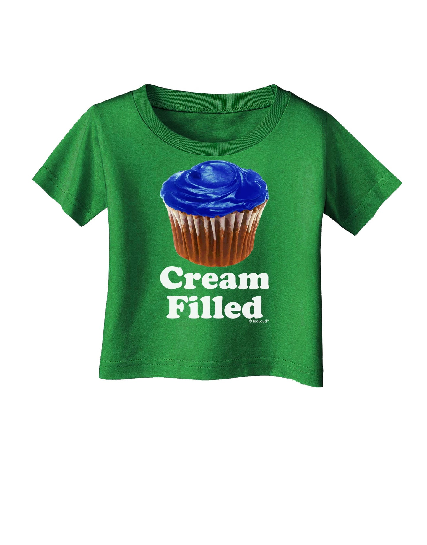 Cream Filled Blue Cupcake Design Infant T-Shirt Dark by TooLoud-Infant T-Shirt-TooLoud-Clover-Green-06-Months-Davson Sales