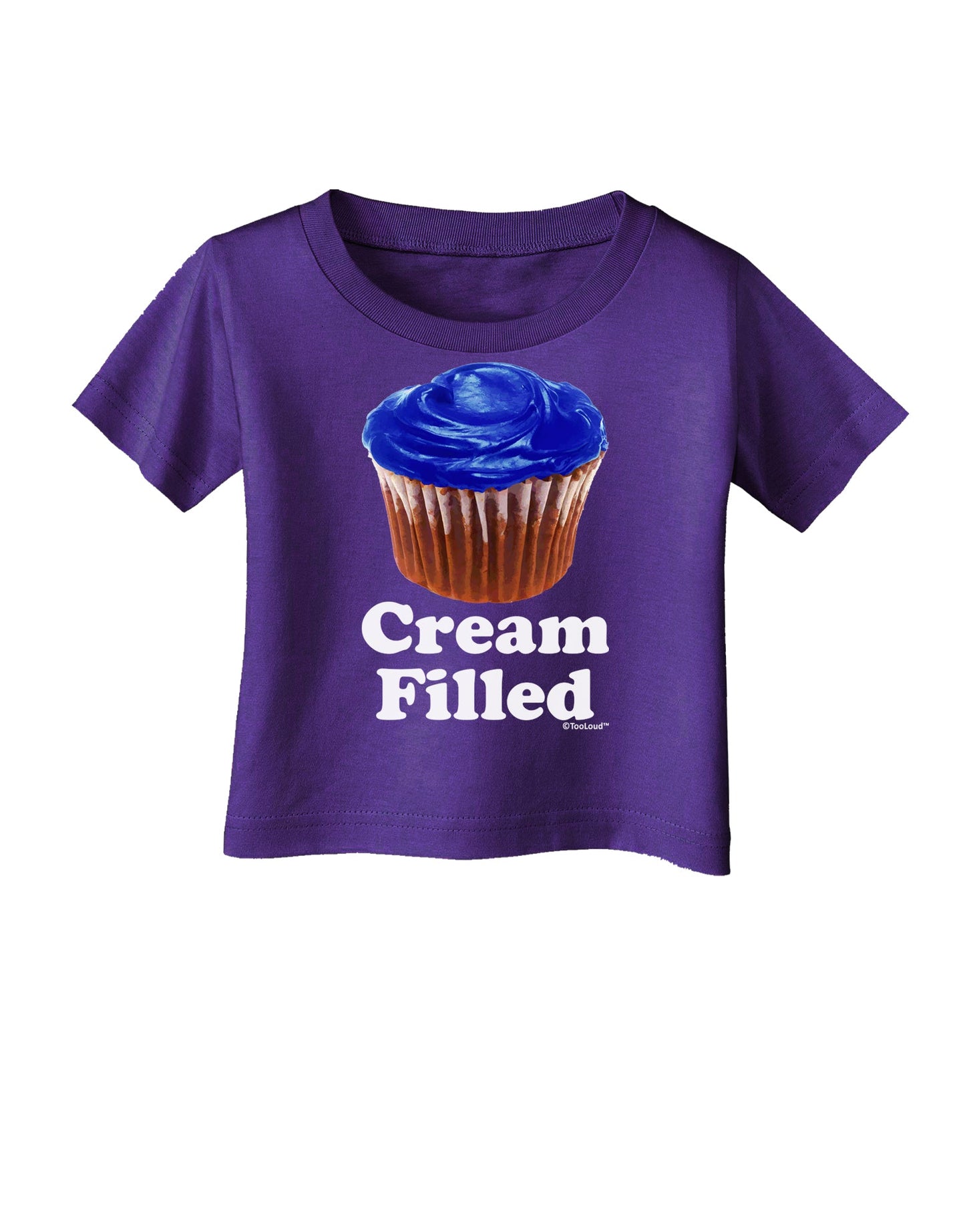 Cream Filled Blue Cupcake Design Infant T-Shirt Dark by TooLoud-Infant T-Shirt-TooLoud-Purple-06-Months-Davson Sales