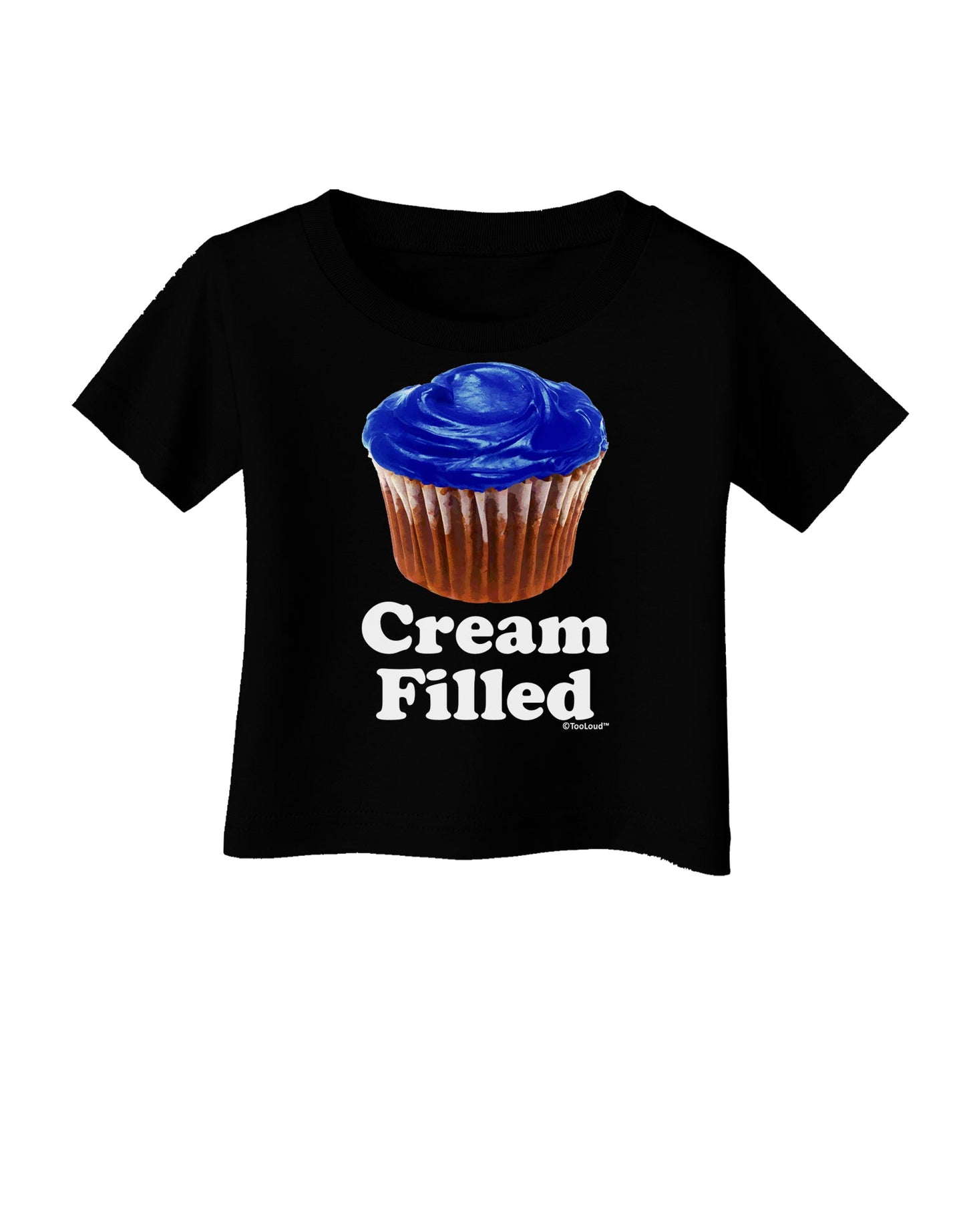 Cream Filled Blue Cupcake Design Infant T-Shirt Dark by TooLoud-Infant T-Shirt-TooLoud-Black-06-Months-Davson Sales