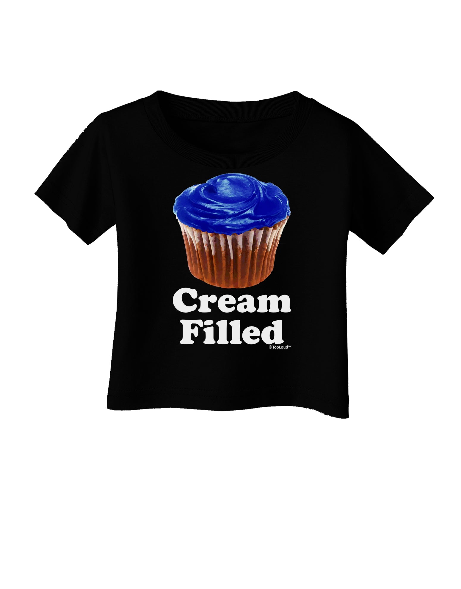 Cream Filled Blue Cupcake Design Infant T-Shirt Dark by TooLoud-Infant T-Shirt-TooLoud-Black-06-Months-Davson Sales