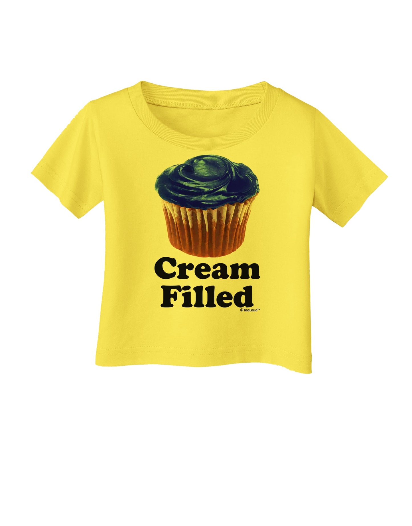 Cream Filled Blue Cupcake Design Infant T-Shirt by TooLoud-Infant T-Shirt-TooLoud-Yellow-06-Months-Davson Sales