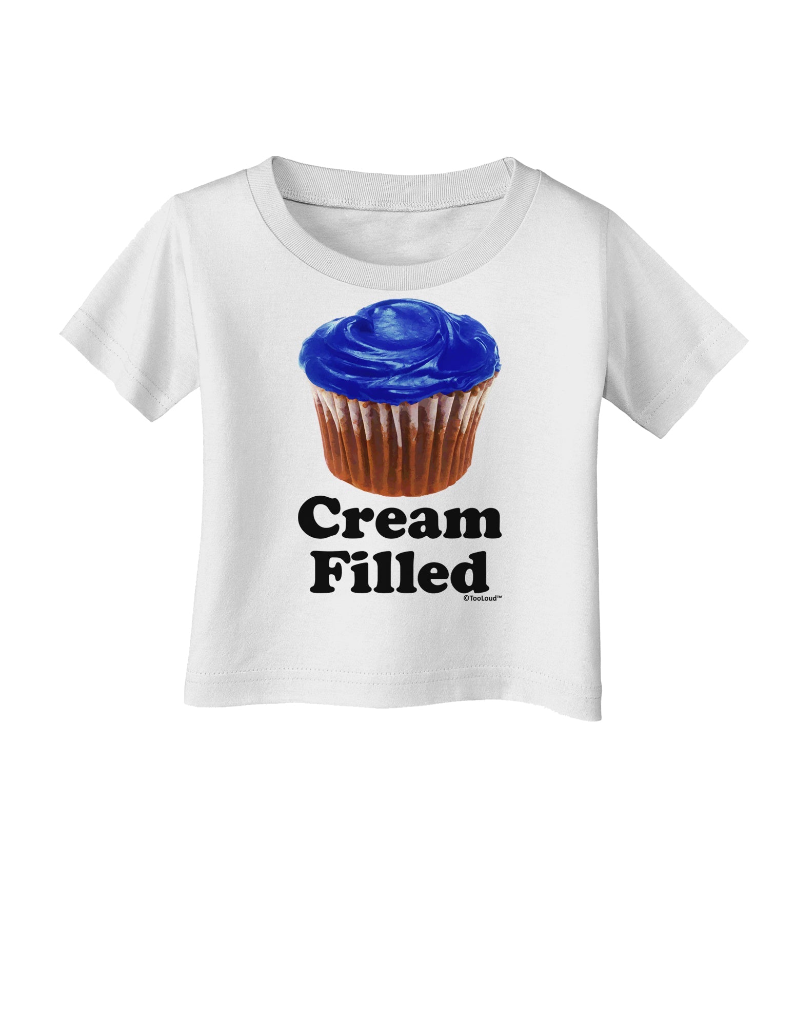 Cream Filled Blue Cupcake Design Infant T-Shirt by TooLoud-Infant T-Shirt-TooLoud-White-06-Months-Davson Sales