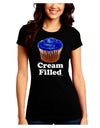 Cream Filled Blue Cupcake Design Juniors Crew Dark T-Shirt by TooLoud-T-Shirts Juniors Tops-TooLoud-Black-Juniors Fitted Small-Davson Sales