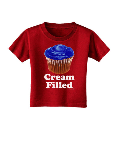 Cream Filled Blue Cupcake Design Toddler T-Shirt Dark by TooLoud-Toddler T-Shirt-TooLoud-Red-2T-Davson Sales