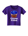 Cream Filled Blue Cupcake Design Toddler T-Shirt Dark by TooLoud-Toddler T-Shirt-TooLoud-Purple-2T-Davson Sales