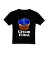 Cream Filled Blue Cupcake Design Toddler T-Shirt Dark by TooLoud-Toddler T-Shirt-TooLoud-Black-2T-Davson Sales