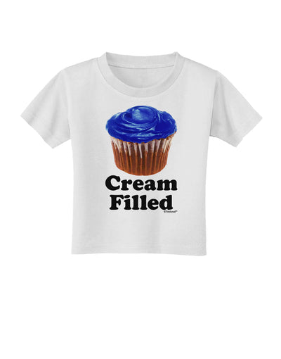 Cream Filled Blue Cupcake Design Toddler T-Shirt by TooLoud-Toddler T-Shirt-TooLoud-White-2T-Davson Sales