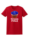 Cream Filled Blue Cupcake Design Womens Dark T-Shirt by TooLoud-Womens T-Shirt-TooLoud-Red-X-Small-Davson Sales