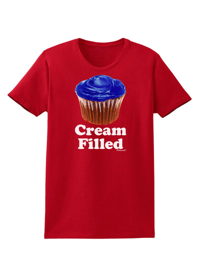 Cream Filled Blue Cupcake Design Womens Dark T-Shirt by TooLoud-Womens T-Shirt-TooLoud-Red-X-Small-Davson Sales