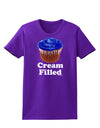 Cream Filled Blue Cupcake Design Womens Dark T-Shirt by TooLoud-Womens T-Shirt-TooLoud-Purple-X-Small-Davson Sales