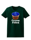 Cream Filled Blue Cupcake Design Womens Dark T-Shirt by TooLoud-Womens T-Shirt-TooLoud-Forest-Green-Small-Davson Sales