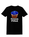 Cream Filled Blue Cupcake Design Womens Dark T-Shirt by TooLoud-Womens T-Shirt-TooLoud-Black-X-Small-Davson Sales