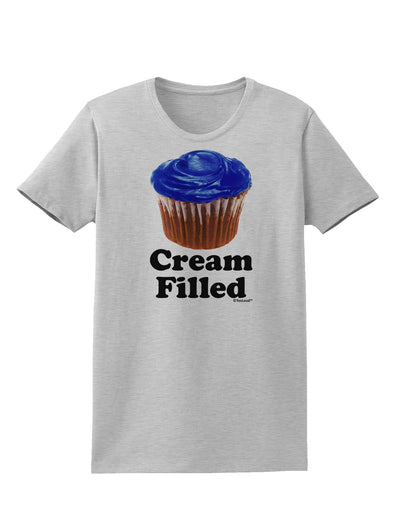 Cream Filled Blue Cupcake Design Womens T-Shirt by TooLoud-Womens T-Shirt-TooLoud-AshGray-X-Small-Davson Sales