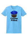 Cream Filled Blue Cupcake Design Womens T-Shirt by TooLoud-Womens T-Shirt-TooLoud-Aquatic-Blue-X-Small-Davson Sales