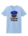 Cream Filled Blue Cupcake Design Womens T-Shirt by TooLoud-Womens T-Shirt-TooLoud-Light-Blue-X-Small-Davson Sales