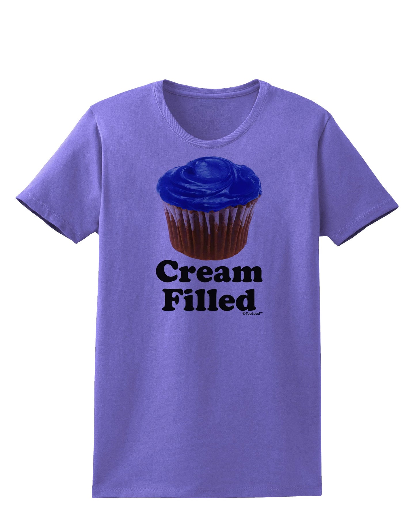 Cream Filled Blue Cupcake Design Womens T-Shirt by TooLoud-Womens T-Shirt-TooLoud-Violet-X-Small-Davson Sales