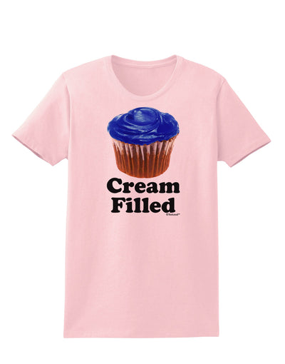 Cream Filled Blue Cupcake Design Womens T-Shirt by TooLoud-Womens T-Shirt-TooLoud-PalePink-X-Small-Davson Sales