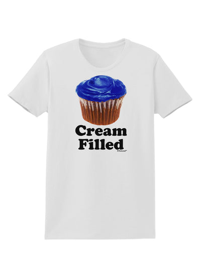 Cream Filled Blue Cupcake Design Womens T-Shirt by TooLoud-Womens T-Shirt-TooLoud-White-X-Small-Davson Sales