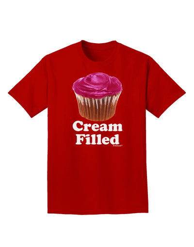 Cream Filled Pink Cupcake Design Adult Dark T-Shirt by TooLoud-Mens T-Shirt-TooLoud-Red-Small-Davson Sales