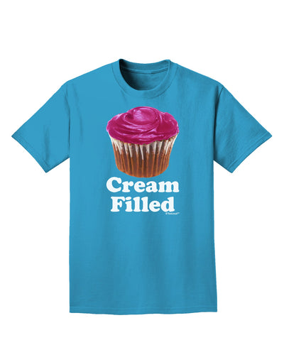 Cream Filled Pink Cupcake Design Adult Dark T-Shirt by TooLoud-Mens T-Shirt-TooLoud-Turquoise-Small-Davson Sales