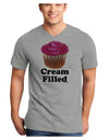 Cream Filled Pink Cupcake Design Adult V-Neck T-shirt by TooLoud-Mens V-Neck T-Shirt-TooLoud-HeatherGray-Small-Davson Sales