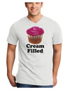 Cream Filled Pink Cupcake Design Adult V-Neck T-shirt by TooLoud-Mens V-Neck T-Shirt-TooLoud-White-Small-Davson Sales