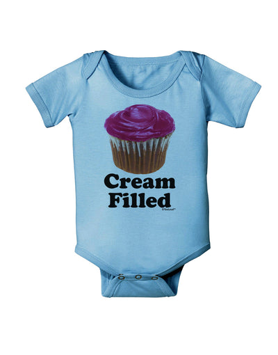 Cream Filled Pink Cupcake Design Baby Romper Bodysuit by TooLoud-Baby Romper-TooLoud-Light-Blue-06-Months-Davson Sales