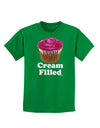 Cream Filled Pink Cupcake Design Childrens Dark T-Shirt by TooLoud-Childrens T-Shirt-TooLoud-Kelly-Green-X-Small-Davson Sales