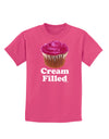 Cream Filled Pink Cupcake Design Childrens Dark T-Shirt by TooLoud-Childrens T-Shirt-TooLoud-Sangria-X-Small-Davson Sales