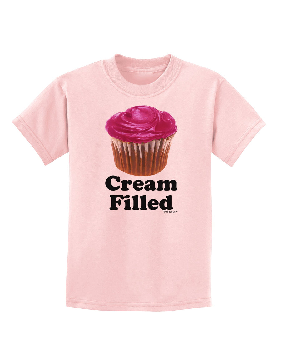 Cream Filled Pink Cupcake Design Childrens T-Shirt by TooLoud-Childrens T-Shirt-TooLoud-White-X-Small-Davson Sales