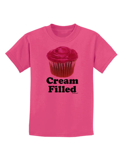 Cream Filled Pink Cupcake Design Childrens T-Shirt by TooLoud-Childrens T-Shirt-TooLoud-Sangria-X-Small-Davson Sales