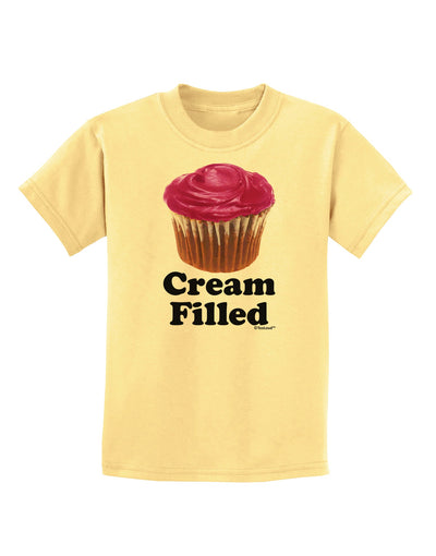 Cream Filled Pink Cupcake Design Childrens T-Shirt by TooLoud-Childrens T-Shirt-TooLoud-Daffodil-Yellow-X-Small-Davson Sales