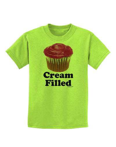 Cream Filled Pink Cupcake Design Childrens T-Shirt by TooLoud-Childrens T-Shirt-TooLoud-Lime-Green-X-Small-Davson Sales