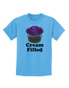 Cream Filled Pink Cupcake Design Childrens T-Shirt by TooLoud-Childrens T-Shirt-TooLoud-Aquatic-Blue-X-Small-Davson Sales